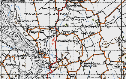 Old map of Sower Carr in 1947