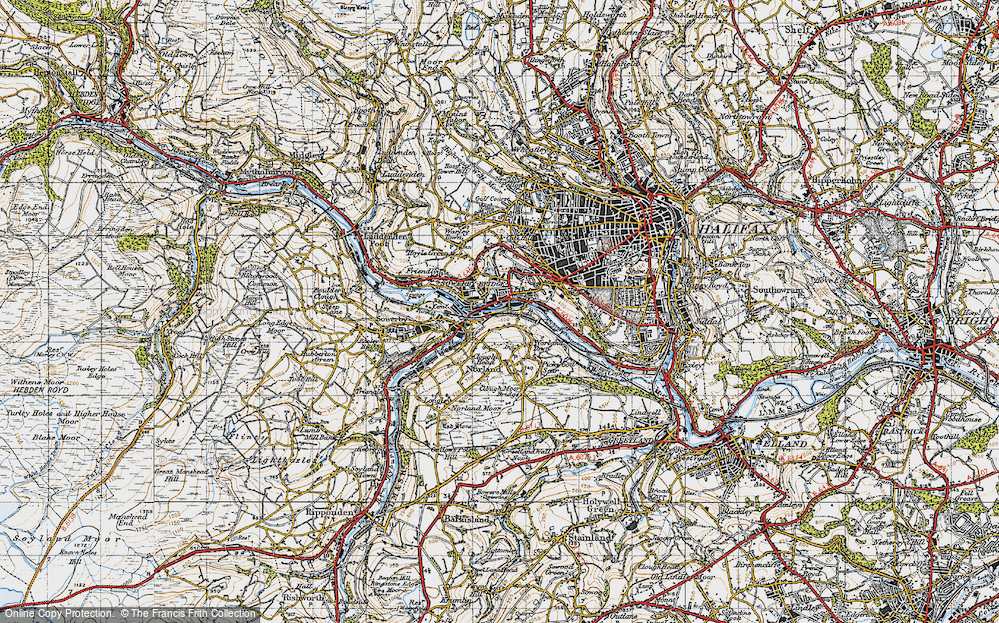 Old Map of Sowerby Bridge, 1947 in 1947