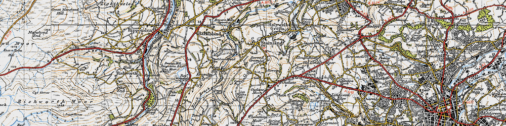 Old map of Sowood in 1947