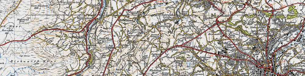 Old map of Sowood Green in 1947