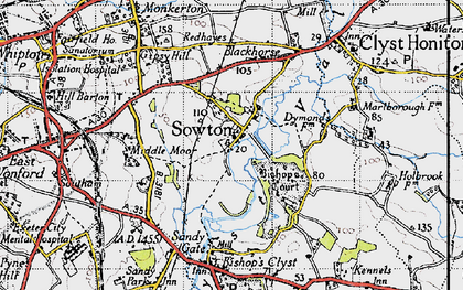 Old map of Sowton in 1946