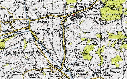 Old map of Sowton Barton in 1946