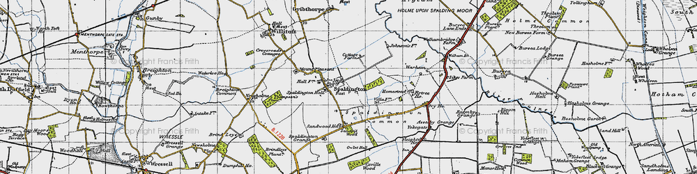 Old map of Spaldington in 1947