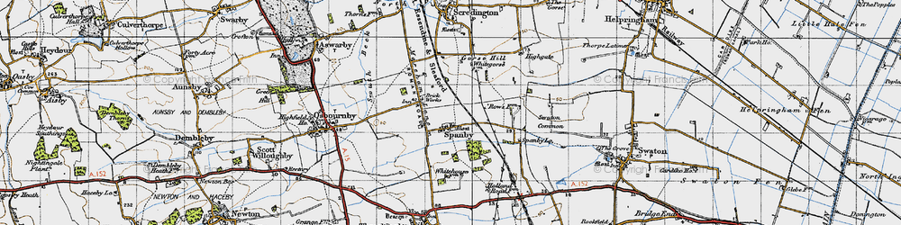 Old map of Spanby in 1946