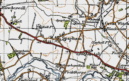 Old map of Sparham in 1946