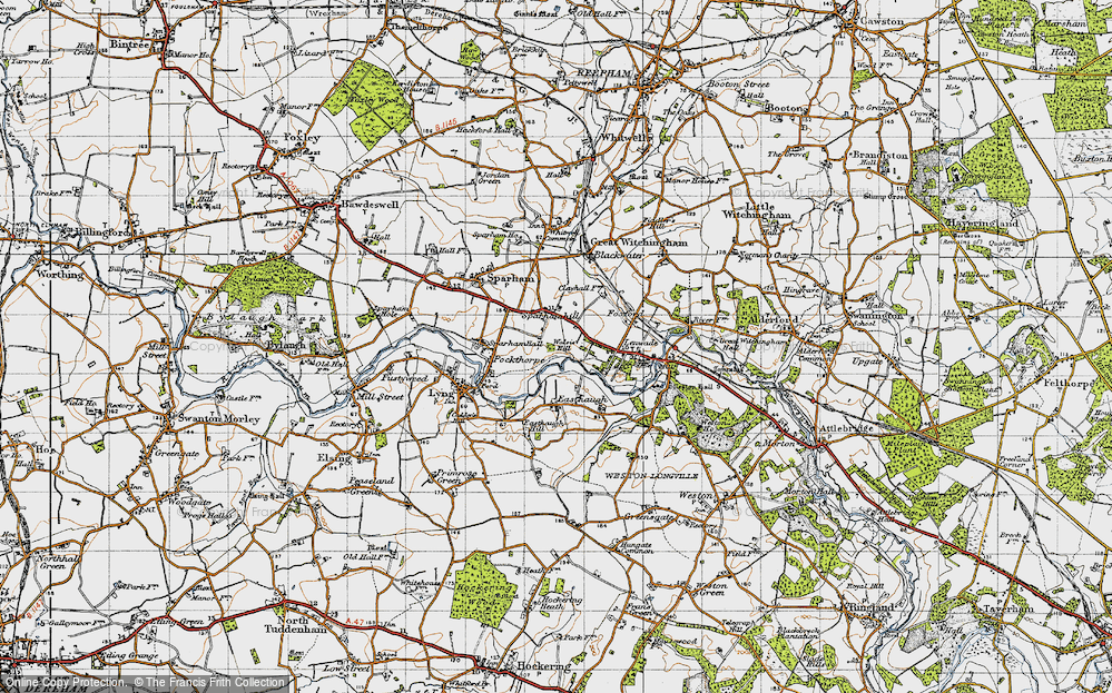 Old Map of Sparhamhill, 1946 in 1946