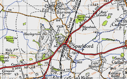 Old map of Sparkford in 1945