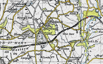 Old map of Sparkwell in 1946