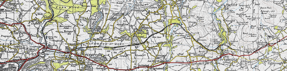 Old map of Sparkwell in 1946