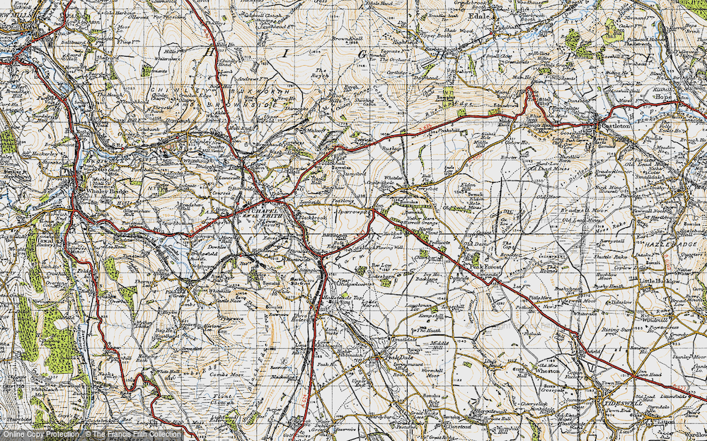 Old Map of Sparrowpit, 1947 in 1947
