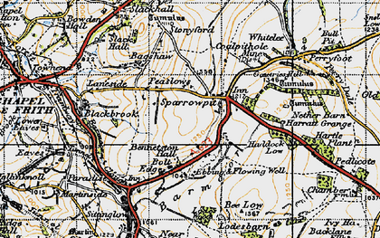 Old map of Sparrowpit in 1947