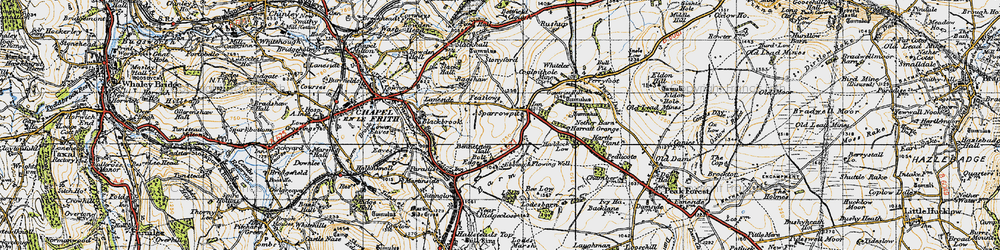 Old map of Sparrowpit in 1947