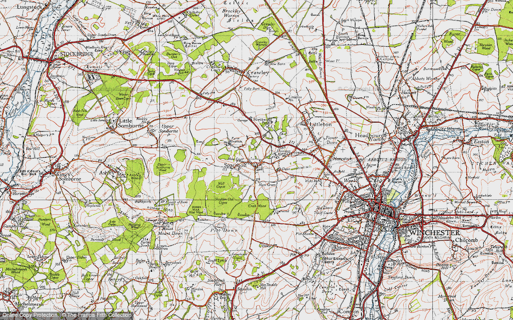 Old Map of Sparsholt, 1945 in 1945