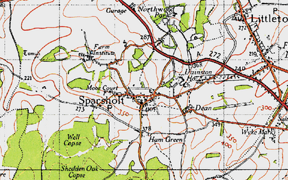 Old map of Sparsholt in 1945