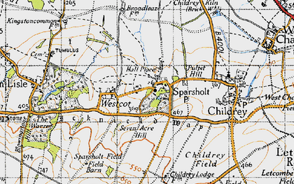Old map of Sparsholt in 1947
