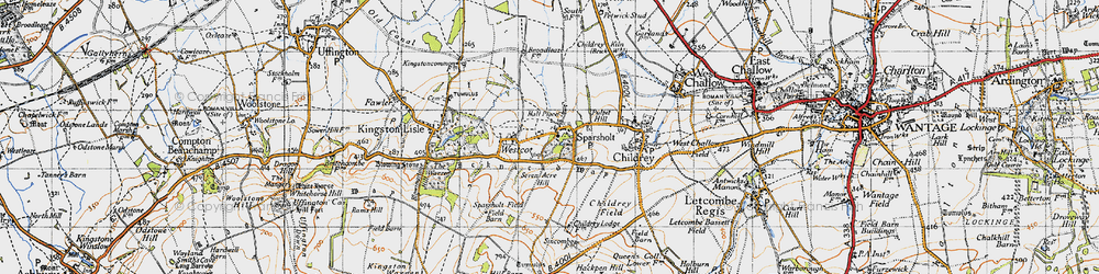 Old map of Sparsholt in 1947