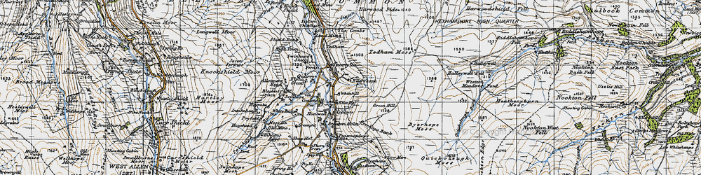 Old map of White Hill in 1947