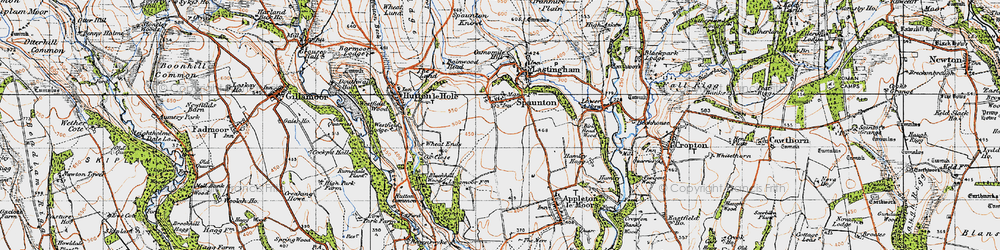 Old map of Spaunton in 1947