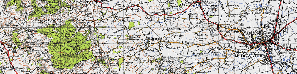 Old map of Spaxton in 1946