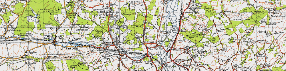 Old map of Spearywell in 1945