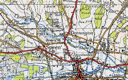 Old map of Speen in 1945