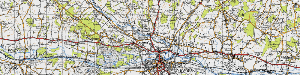 Old map of Speen in 1945