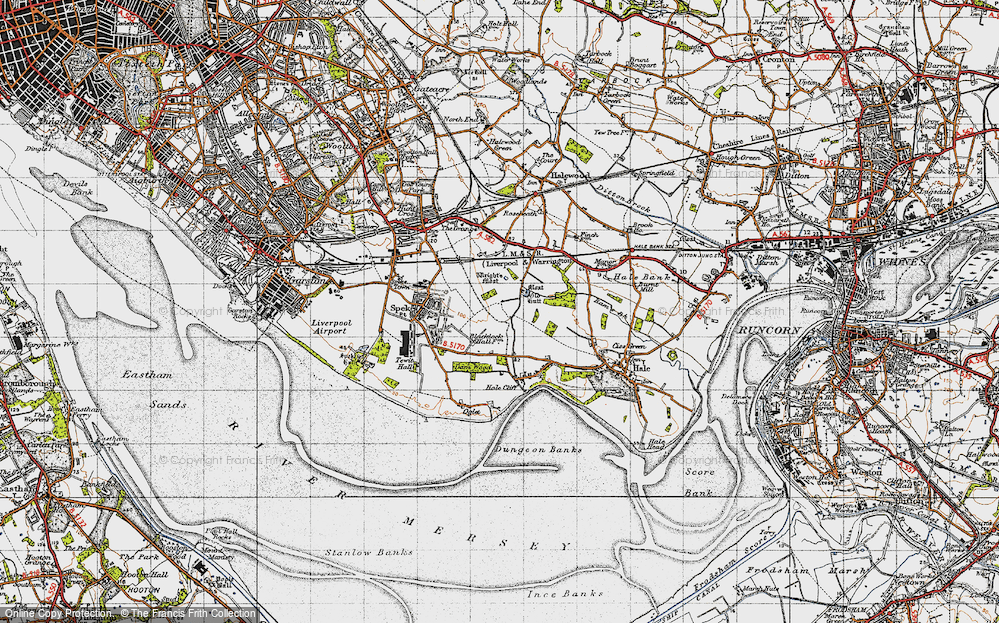 Old Map of Speke, 1947 in 1947