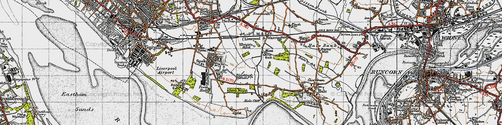 Old map of Speke in 1947