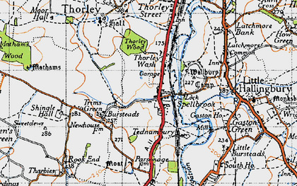 Old map of Spellbrook in 1946