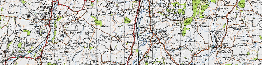 Old map of Spellbrook in 1946