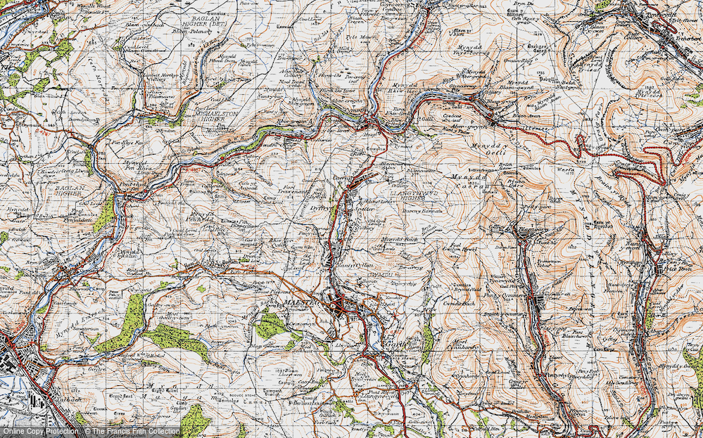 Old Map of Spelter, 1947 in 1947
