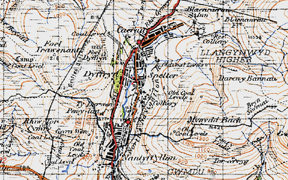 Old map of Spelter in 1947