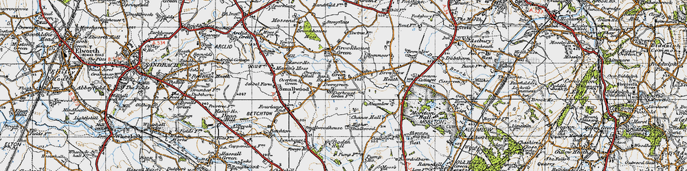 Old map of Spen Green in 1947