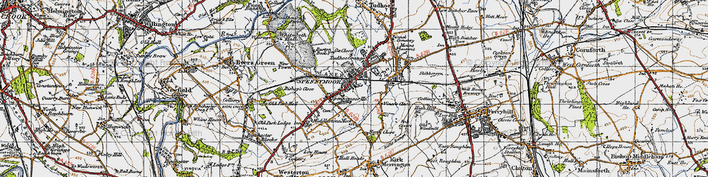 Old map of Spennymoor in 1947