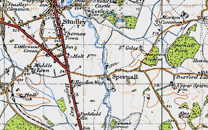 Old map of Spernall in 1947