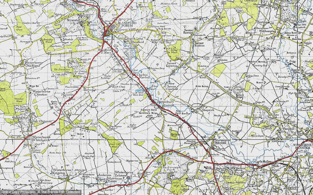 Old Map of Spetisbury, 1940 in 1940