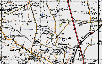 Old map of Spexhall in 1946