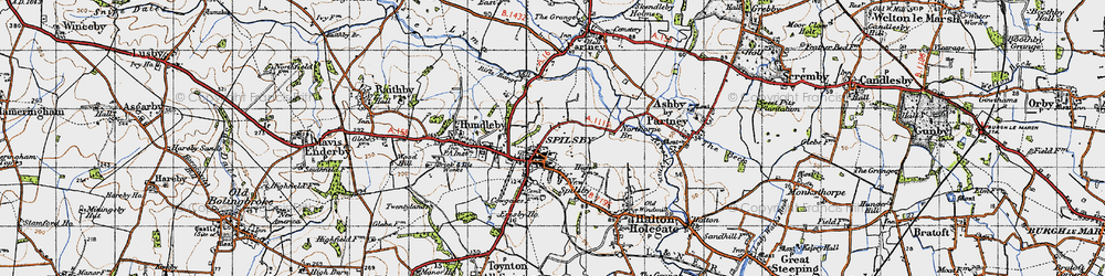 Old map of Spilsby in 1946