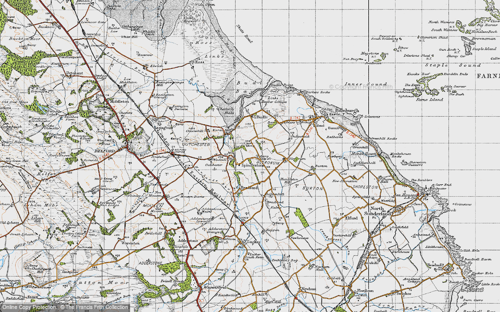 Old Map of Spindlestone, 1947 in 1947