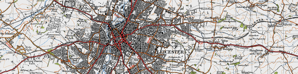 Old map of Spinney Hills in 1946