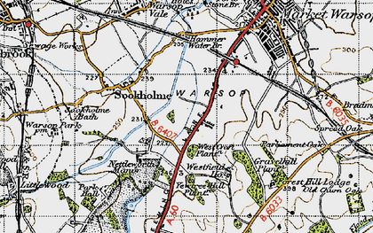Old map of Spion Kop in 1947