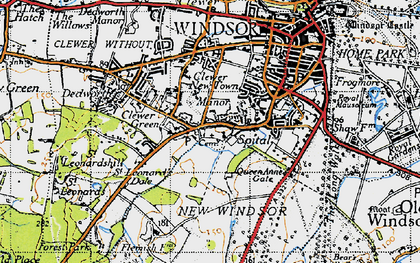 Old map of Spital in 1945