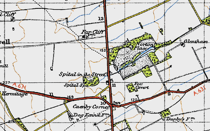 Old map of Caenby Corner in 1947