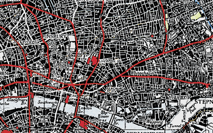 Old map of Spitalfields in 1946