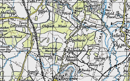 Old map of Spithurst in 1940