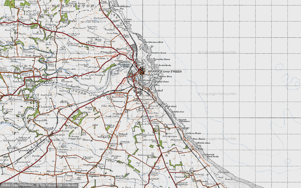 Old Map of Spittal, 1947 in 1947