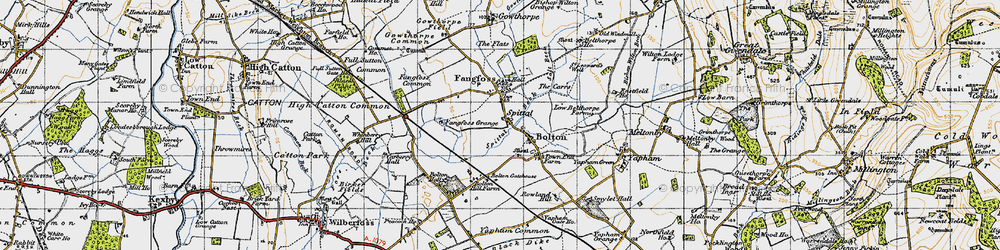 Old map of Black Dike in 1947