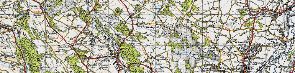 Old map of Spittal Houses in 1947