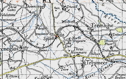 Old map of Splatt in 1946