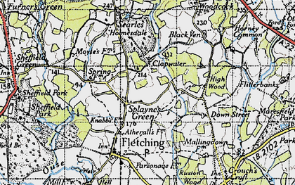 Old map of Splayne's Green in 1940